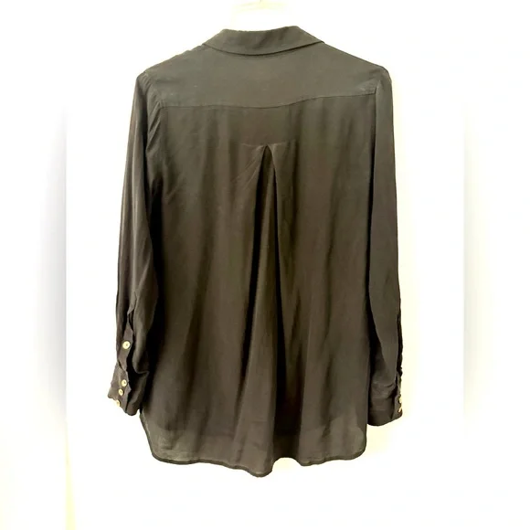 True Religion black silk button down shirt - Picture 3 of 8